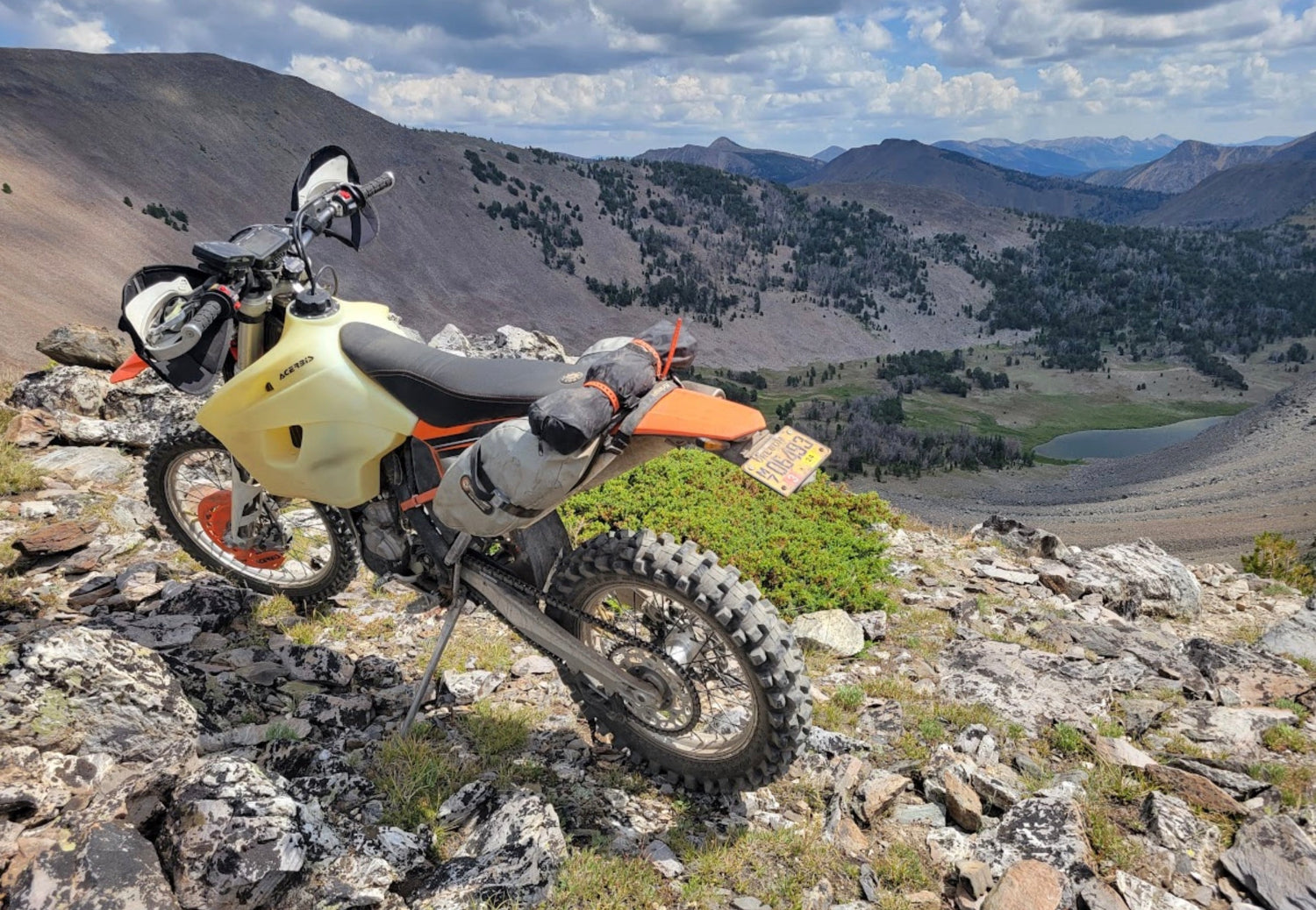 Motorcycle on landscape